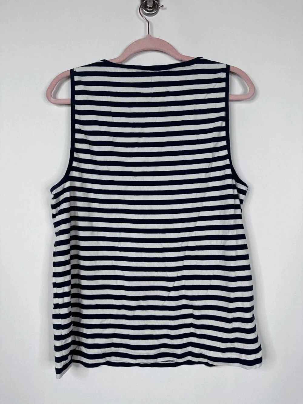 2/$30 J. Crew Striped Shell Tank Top Navy Stripe 2X #A1954